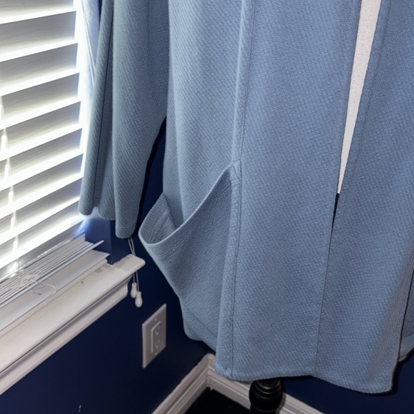 FINAL SALE Eileen Fisher Light Chambray Blue Waffle Blazer - Size XL - Picture 7 of 9